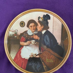 Collector&#39;s Plate, Rediscovered Women Collection, Gossiping in the Alcove Norman Rockwell Plate, Bradex 84-R70-4.6