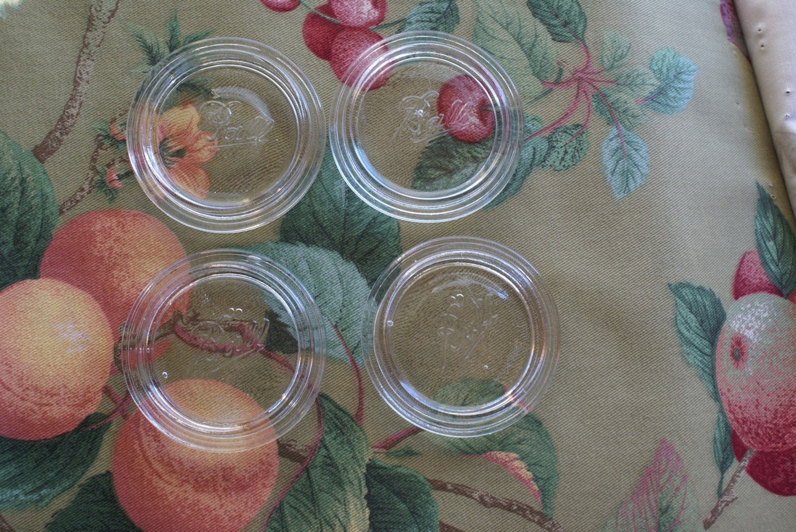 Vintage glass canning jar lids Etsy