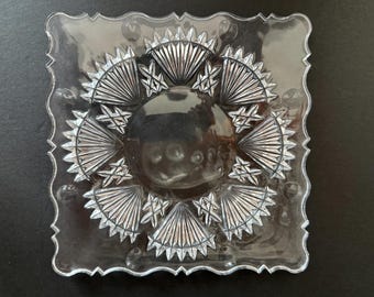 4 - Freedom by Godinger Crystal - Four Vintage Cut Crystal Dessert Plates Beautiful