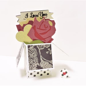 Tarjeta de amor con rosas para ella o para él, tarjetero personalizado con la frase "Te amo", tarjeta de aniversario en blanco