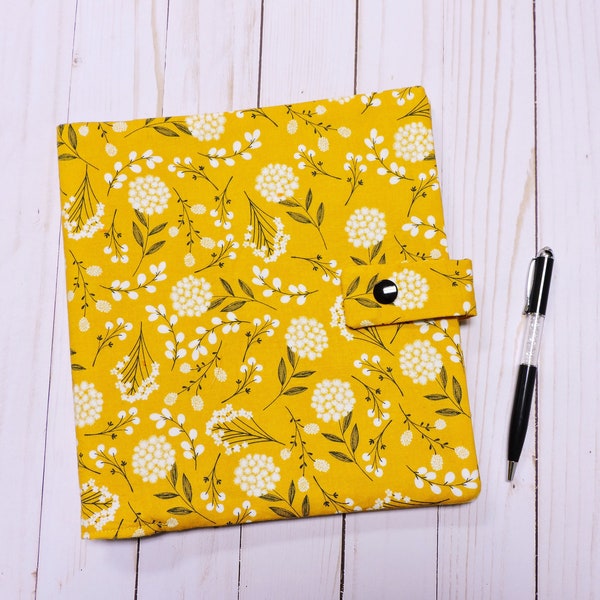 Couverture de planificateur floral moutarde pour Happy Planner Monogram, Mustard TUL Planner Case, Levenger Circa Planner Storage, Passionate Penny Pincher