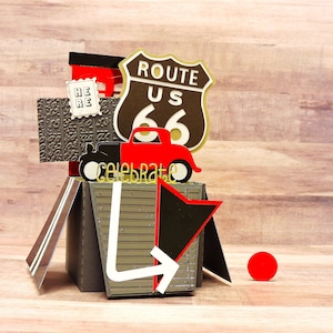 Carte de fête personnalisée pour lui, carte d'anniversaire Route 66, carte de remise des diplômes personnalisée