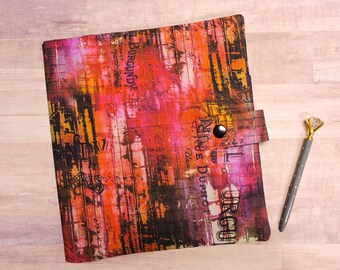 Grunge Planner Cover: Burgundy, Red, Purple - Fits Happy Planner, TUL, Levenger