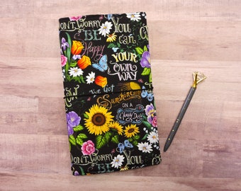 Floral Fabric Traveler's Notebook Cover: Vegan Fauxdori, A5 A6 B6 TN
