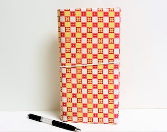 Couverture de carnet de voyage en tissu à carreaux floraux : TN standard, moleskine