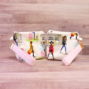 Rongrong Wristlet, Damasco, NYC Fashion Girls Chaveiro Carteira de pulso, Bolsa Handsfrees, Ouro rosa