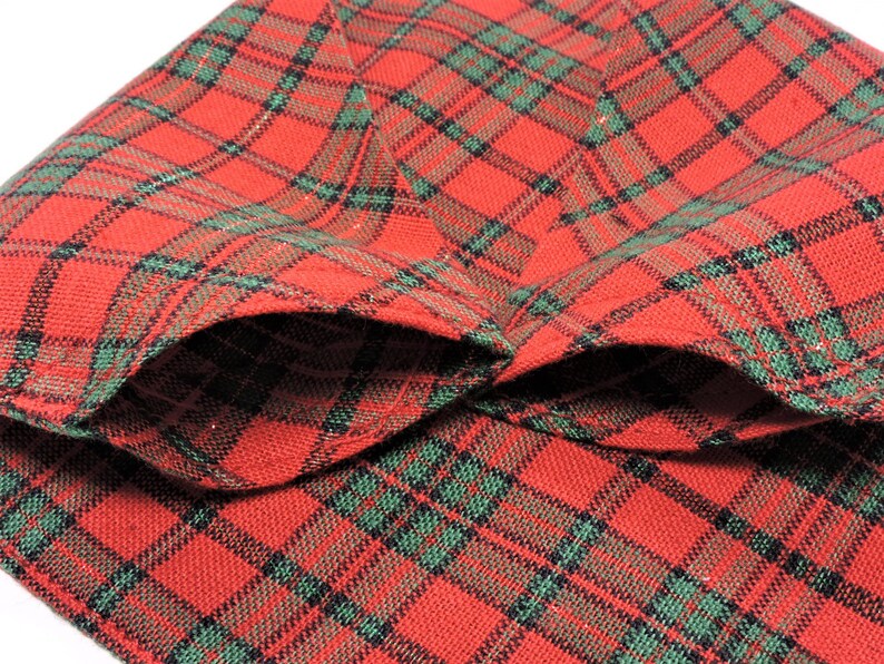 Red Green Christmas Plaid Dog Bandanna Flower or Bow Tie Etsy