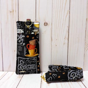 Coffee Lanyard with Pen & Eyeglass Pocket - Java Time Barista Accessory