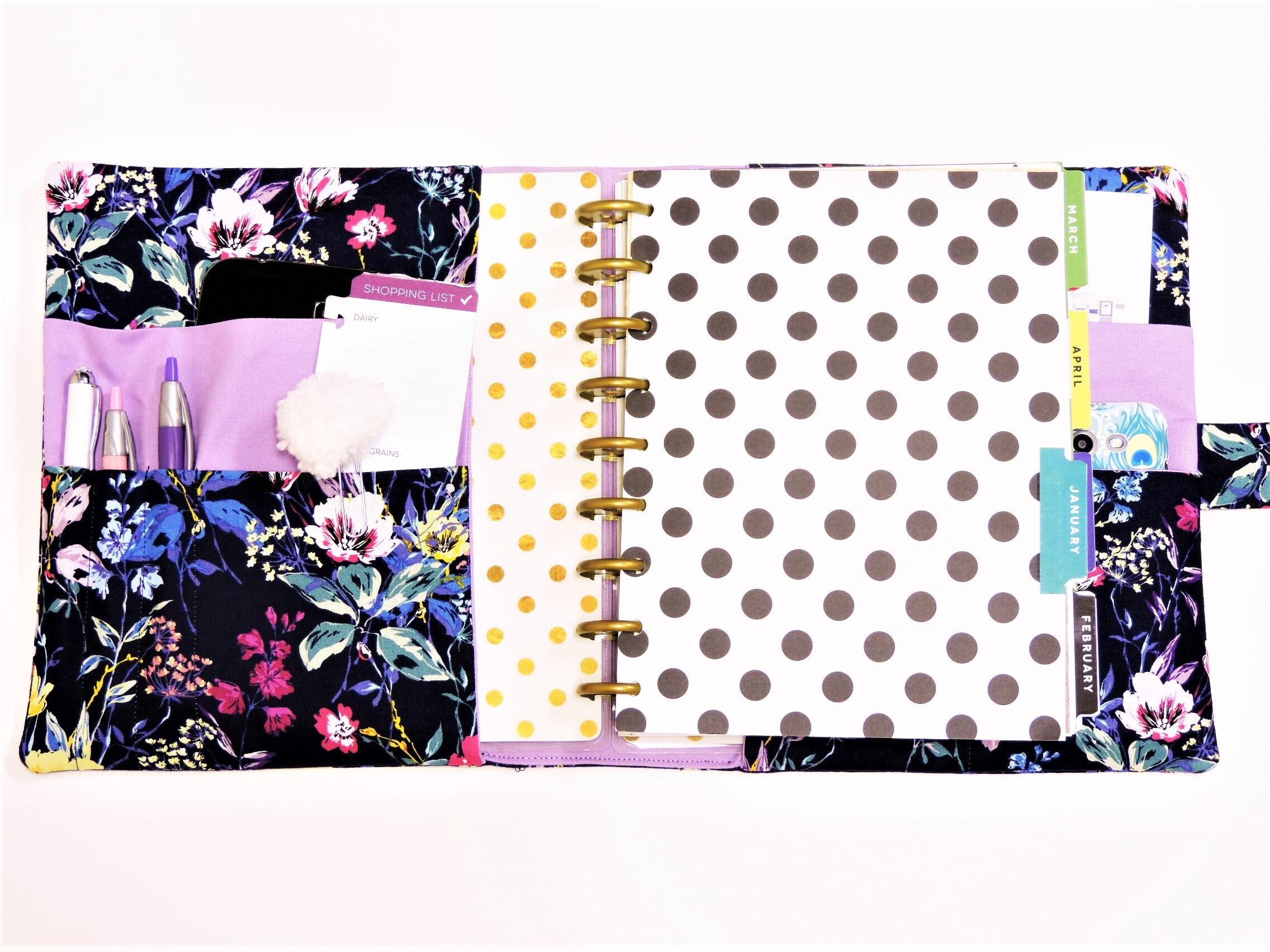 Navy Floral Happy Planner Cover Monogram TUL Planner Cover Etsy