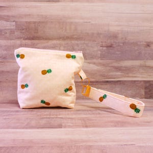 Ananas Schlüsselanhänger, Pink Polka Dots Schlüsselanhänger Handgelenk Geldbörse, Rose Gold Handsfrees Geldbörse