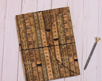 Ruler Print Composition Notebook Cover: Cotton Cloth Midori