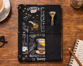 B6 Java Time Traveler's Notebook Cover: Vegan Fauxdori with Pen Pocket