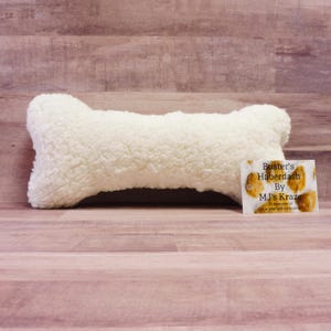 Sherpa Bone Dog Toy, Fleece and Canvas Dog Bone Toy Small and Large, Plush Toy, No Squeaker, Squeaker
