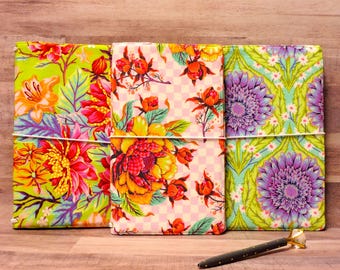 Couverture de carnet de notes florale végétalienne Fauxdori : A5 A6 B6 Standard