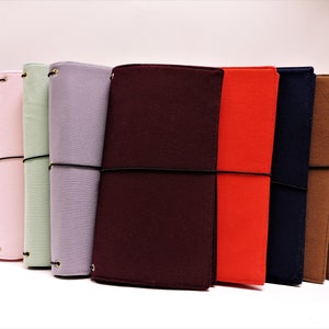 Vegan Fabric Traveler&#39;s Notebook Cover: A5 A6 B6 Sizes