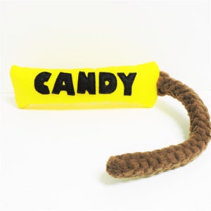 Fleece Rope Candy Dog Toy: Plush Felt Squeaky Chew Toy