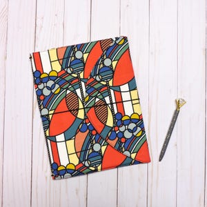 Frank Lloyd Wright Stained Glass Notebook Cover: Organic Cotton Midori