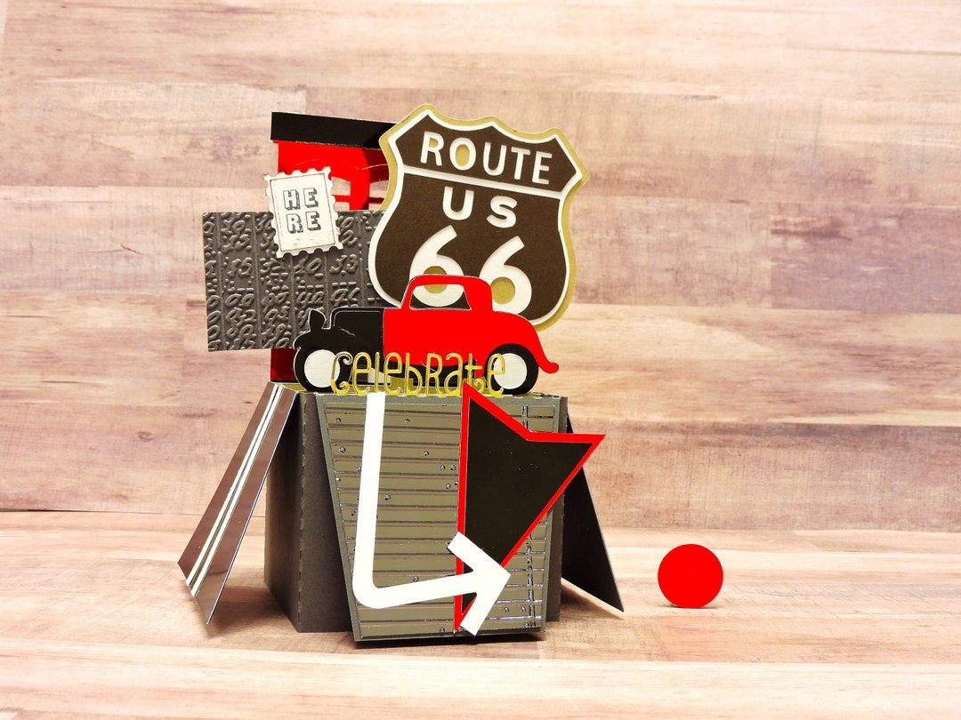 Custom Celebrate Card for Him, Route 66 Birthday Box Card, Personalize ...