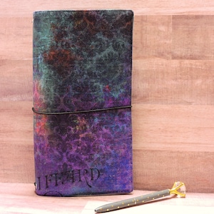 Indigo Grunge Fabric Midori Traveler&#39;s Notebook, Vegan Fauxdori A5 A6 or B6 TN and Moleskin Notebook Cover, Hobonichi Cover