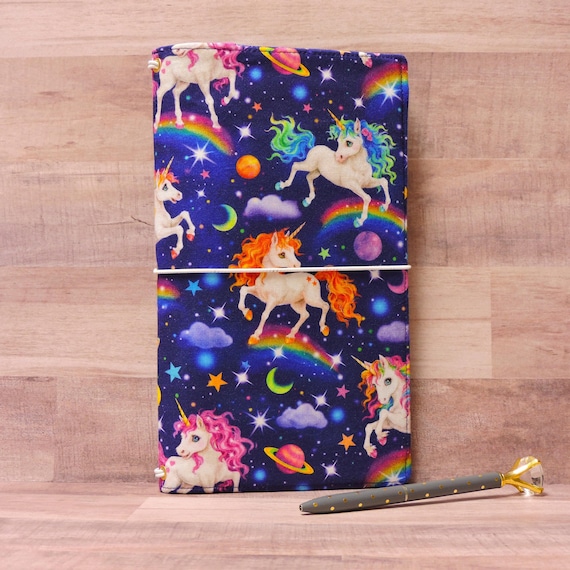 Cosmic Unicorn Traveler's Notebook Cover: 90s Lisa Frank Style