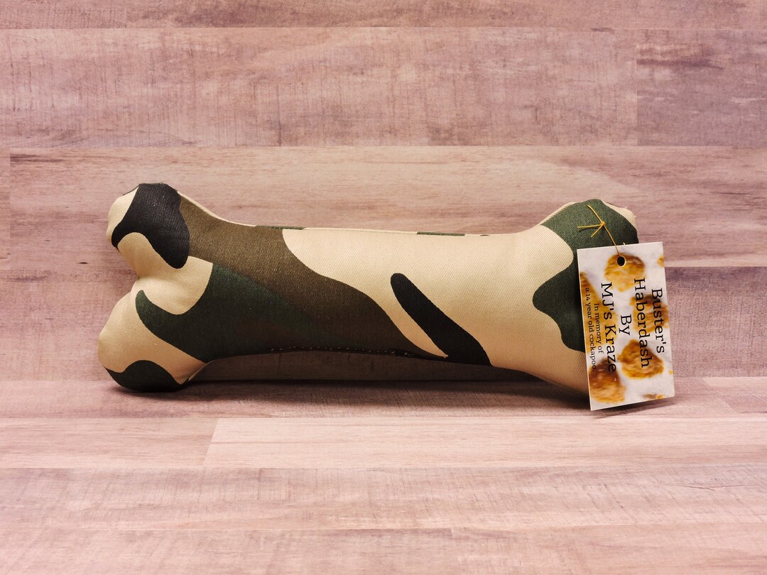 Camouflage Dog Bone Toy With or Without Squeaky, Canvas Dog Chew Toy Etsy