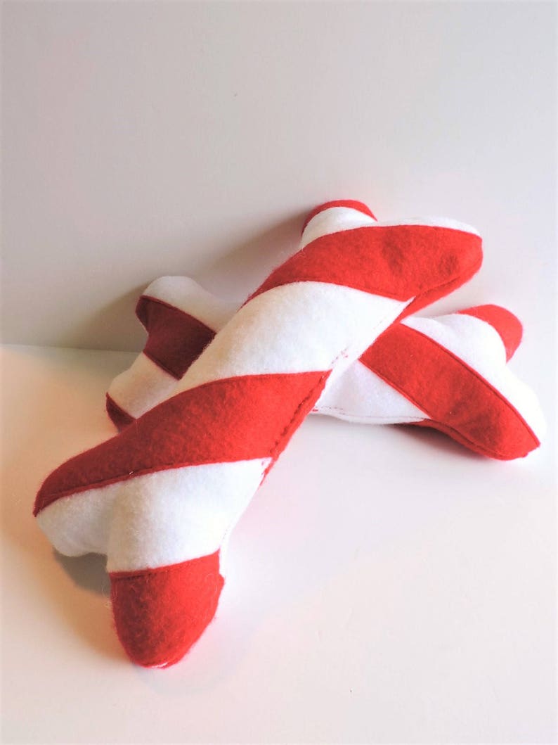 Christmas Dog Bone Candy Cane Stripe Durable Felt Toy With or | Etsy