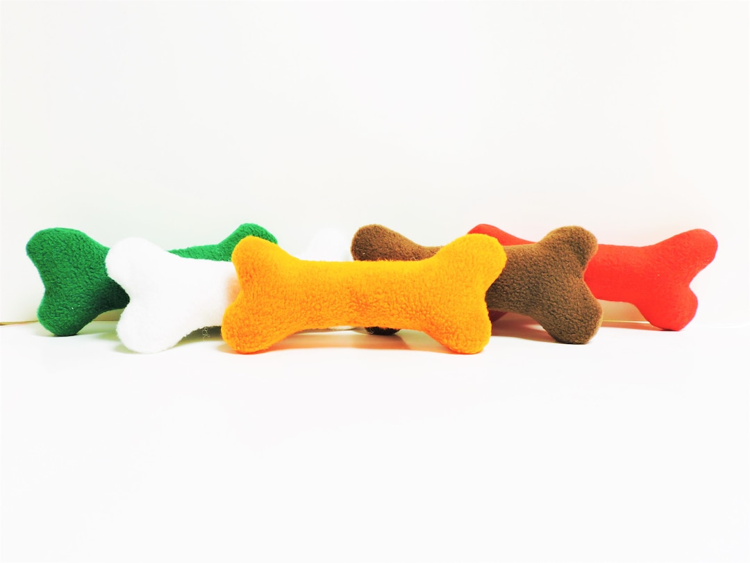 Plush Dog Toy Bone With or Without Squeaker, Fleece and Canvas Dog Bone