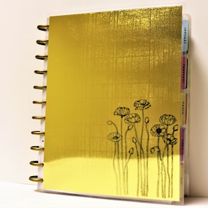 Gold Mirror Poppy Happy Planner Cover: schijfgebonden laminaat