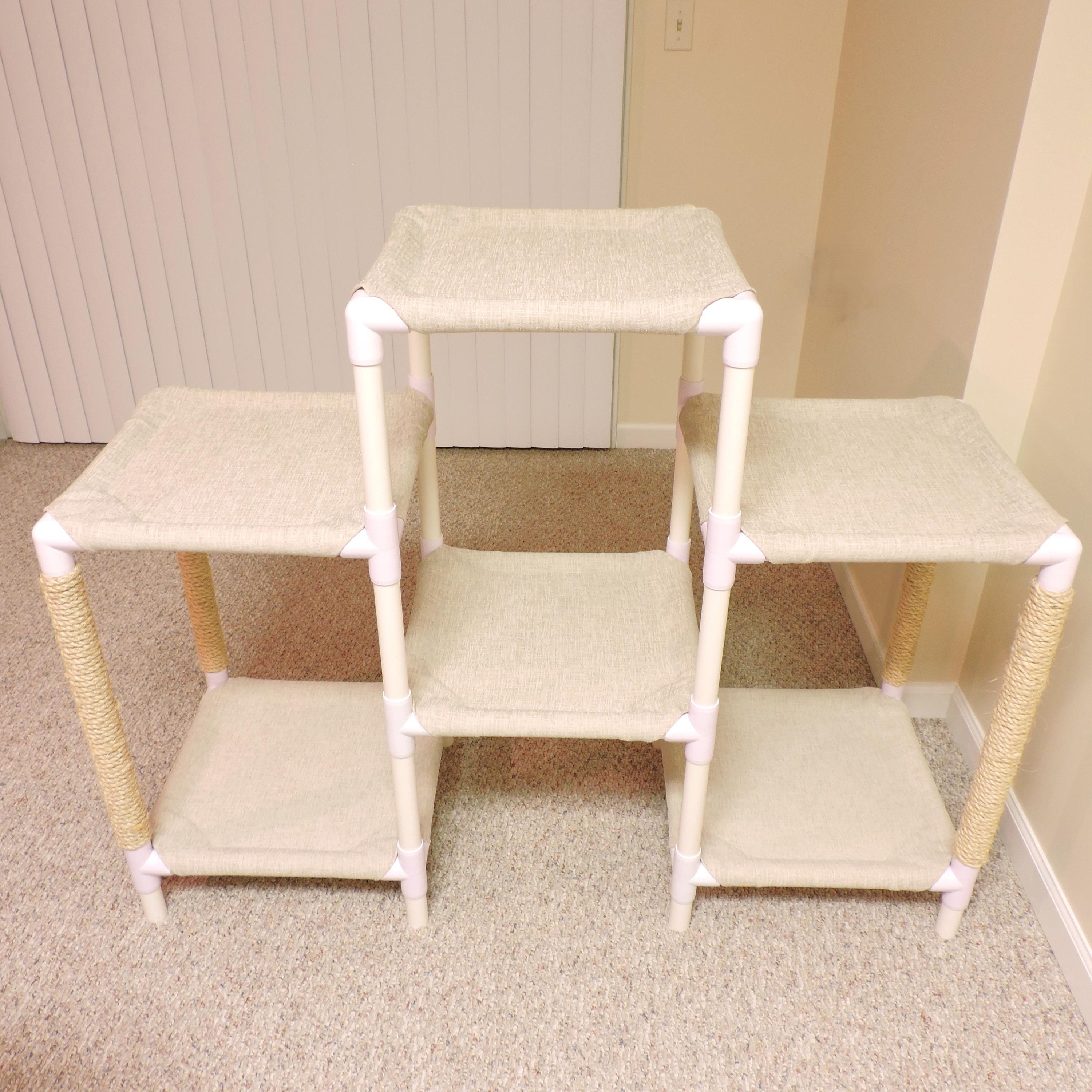 Homemade Cat Pvc Pipe Cat Tower 6-tier Cat Tower: PVC Catio With