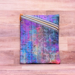 キルティングインディゴグランジパッド入りケース：Kindle、iPad、電子書籍リーダー