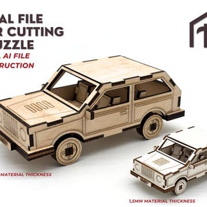 Car 3d puzzles, DIGITAL FILE DXF svg ai for laser cutter, car model, dxf, svg, car, digital file, laser cutting car.