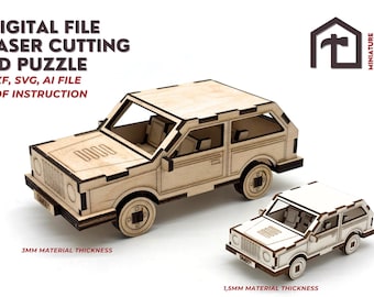 Auto 3d puzzle, DIGITALE DATEI DXF svg ai für Lasercutter, Automodell, dxf, svg, Auto, digitale Datei, Laserschnitt Auto.