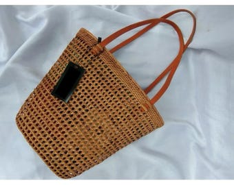 Summer Beach Cane Rattan Shoulder Bag