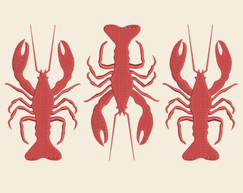 Machine Embroidery Design Lobster, Lobster Machine Embroidery Design File, Crawfish Embroidery, Sea Animals Embroidery, Summer Gift, Beach