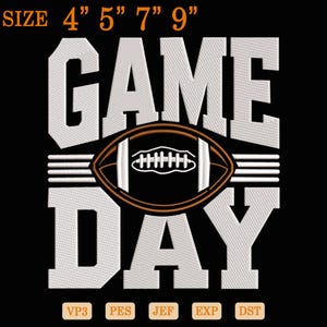 Embroidered Game Day Digital File, Football Season Embroidery Design, Football Game Day, Football Fall Season Embroidery, Football Mama