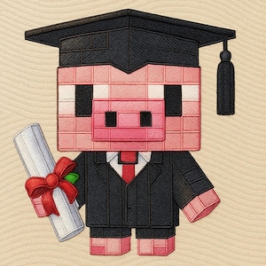 Embroidery Character Graduation Digital File, Senior Graduation Png, Cartoon Movie Png, Graduation 2025 Png, Gamer Graduation Embroidered