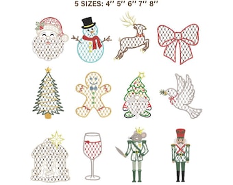 Light Fill Christmas Embroidery Bundle | Nutcracker Nativity Mesh Pattern | PES JEF VP3