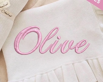 Elegant Script Embroidery Font | BX Font Cursive Alphabet | Custom Monogram Lettering | Machine Embroidery File PES JEF VP3