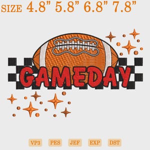 Embroidered Game Day Digital File, Football Season Embroidery Design, Football Game Day, Football Fall Season Embroidery, Football Mama