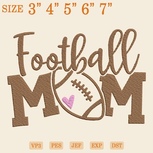 Embroidered Football Mom Digital File, Football Season Embroidery Design, Football Game Day, Sports Mom Embroidery File,Football Mama Design
