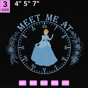 Meet Me At Midnight Embroidery Design, Coquette Princess Embroidery, Magic Kingdom Machine File, Magical Princess Cartoon, Instant Download
