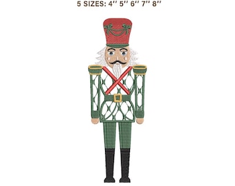 Sketch Nutcracker Embroidery Design, Light Stitch Toy Soldier Machine File, Lattice Christmas Ballet Quick Stitch Instant Download Pes