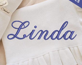 Cursive Script Machine Embroidery Font | Elegant Alphabet Monogram Letters | BX Font Included PES JEF VP3 Instant Download