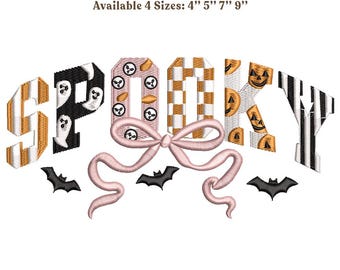 Archivo digital bordado de la temporada espeluznante, diseño de bordado de Halloween de la temporada espeluznante, diseño de bordado a máquina de Halloween, archivo de bordado de otoño