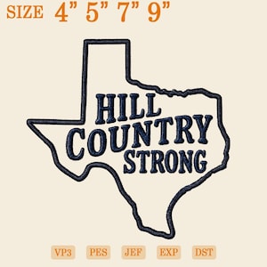 Embroidery Design Hill Country Strong, Disaster Relief Fundraiser, Texas Flood Support Apparel, Pray for Hill Country Victims