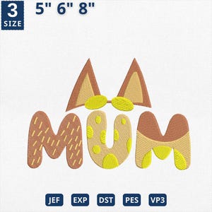Dog Mum Cartoon Embroidery, Oh Biscuits Dog Mom Embroidery design, Family Father's Day Design, Mother's Day Machine File, Instant Download
