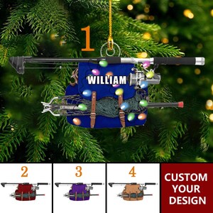 Personalized Fishing Gear Christmas Ornament, Christmas Gift For Fisher, Custom Fishing Christmas Ornament , Xmas Gift For Fishing Lover