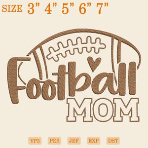 Embroidered Football Mom Digital File, Football Season Embroidery Design, Football Game Day, Sports Mom Embroidery File,Football Mama Design
