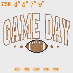 Embroidered Game Day Digital File, Football Season Embroidery Design, Football Game Day, Football Fall Season Embroidery, Football Mama