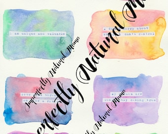 Affirmation Cards download, positive affirmations, watercolour affirmation cards